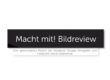 Schickt mir euer Bild per Email für die Portfolio Review